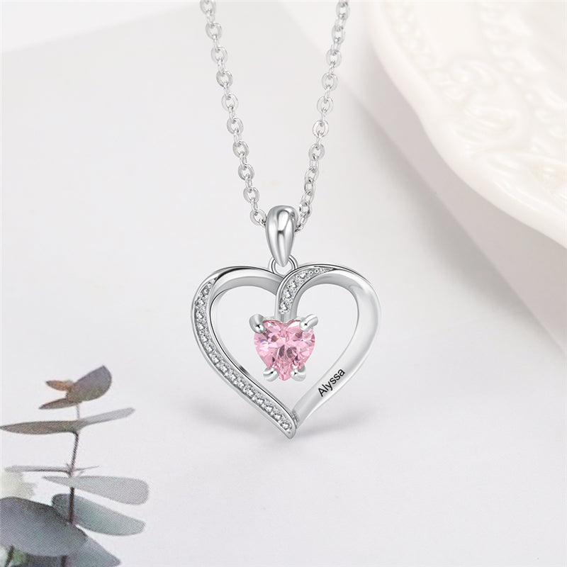 Birthstone Heart Necklace