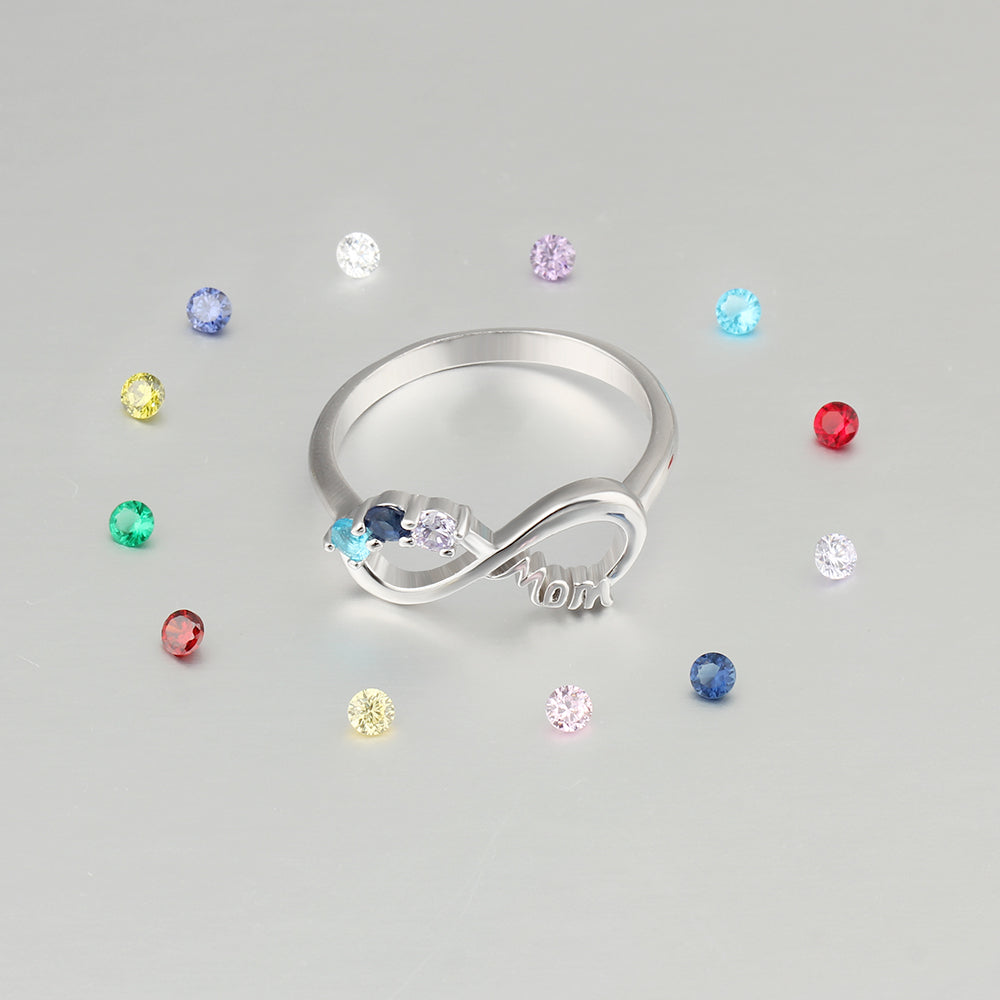 MOM 3 Birthstone Rings
