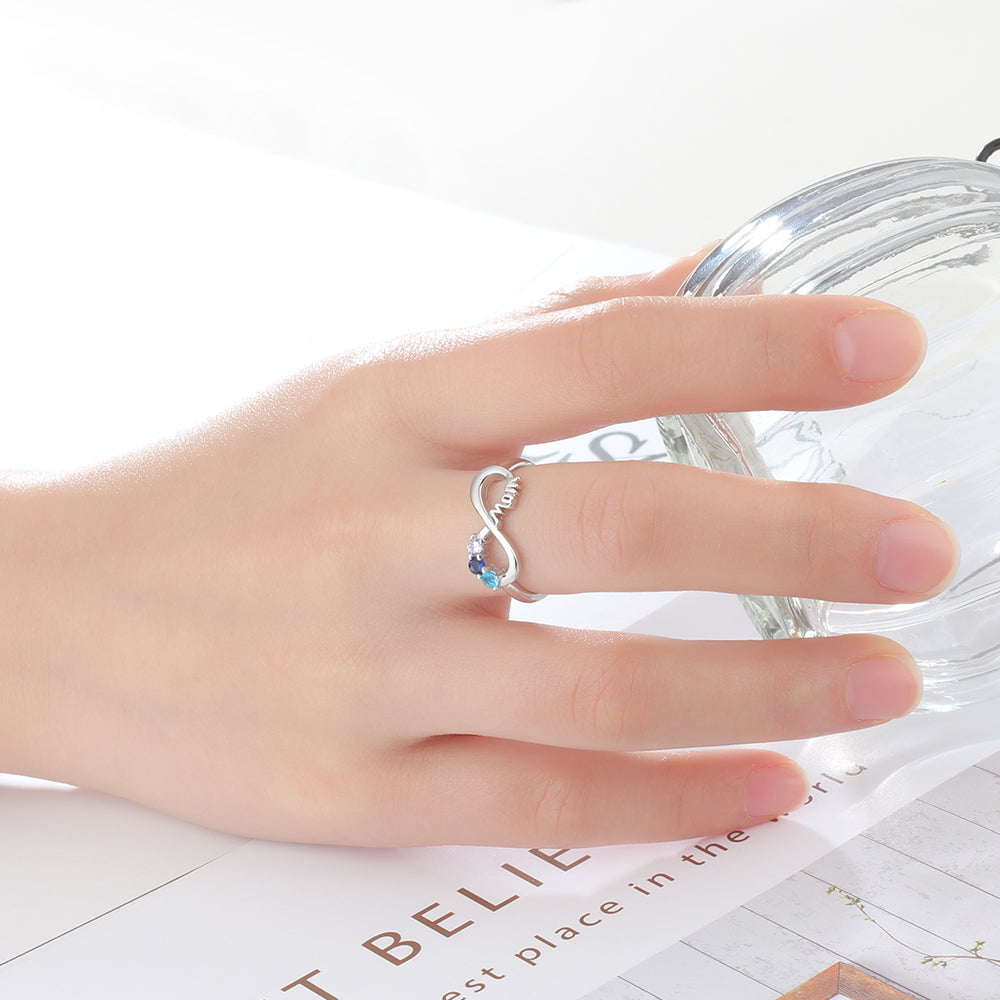 MOM 3 Birthstone Rings