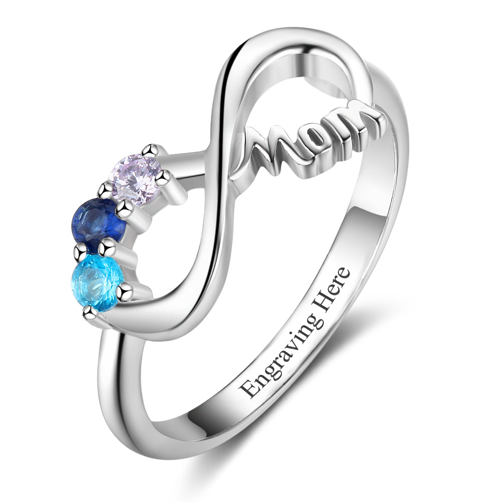 MOM 3 Birthstone Rings