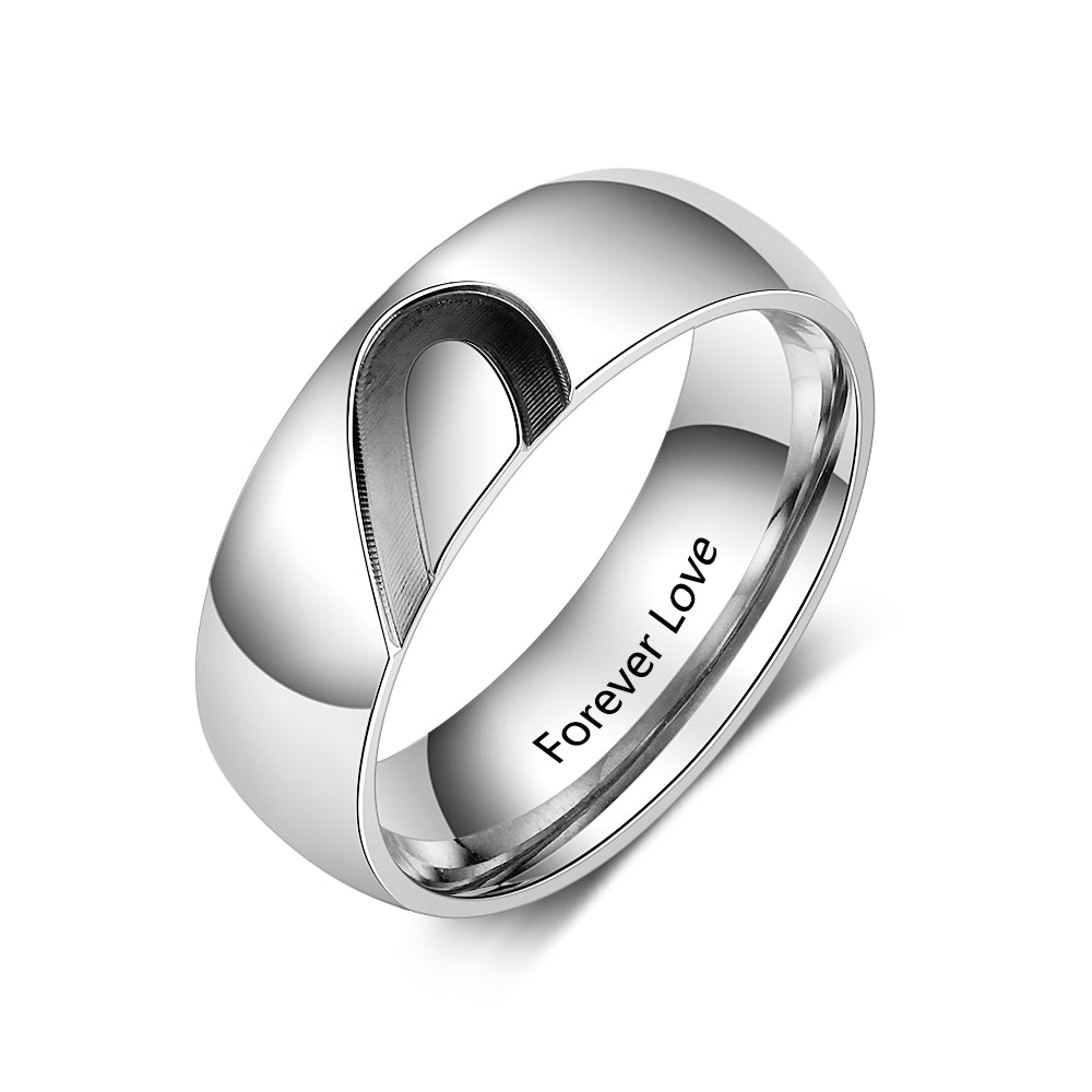 Half Heart Couple Ring