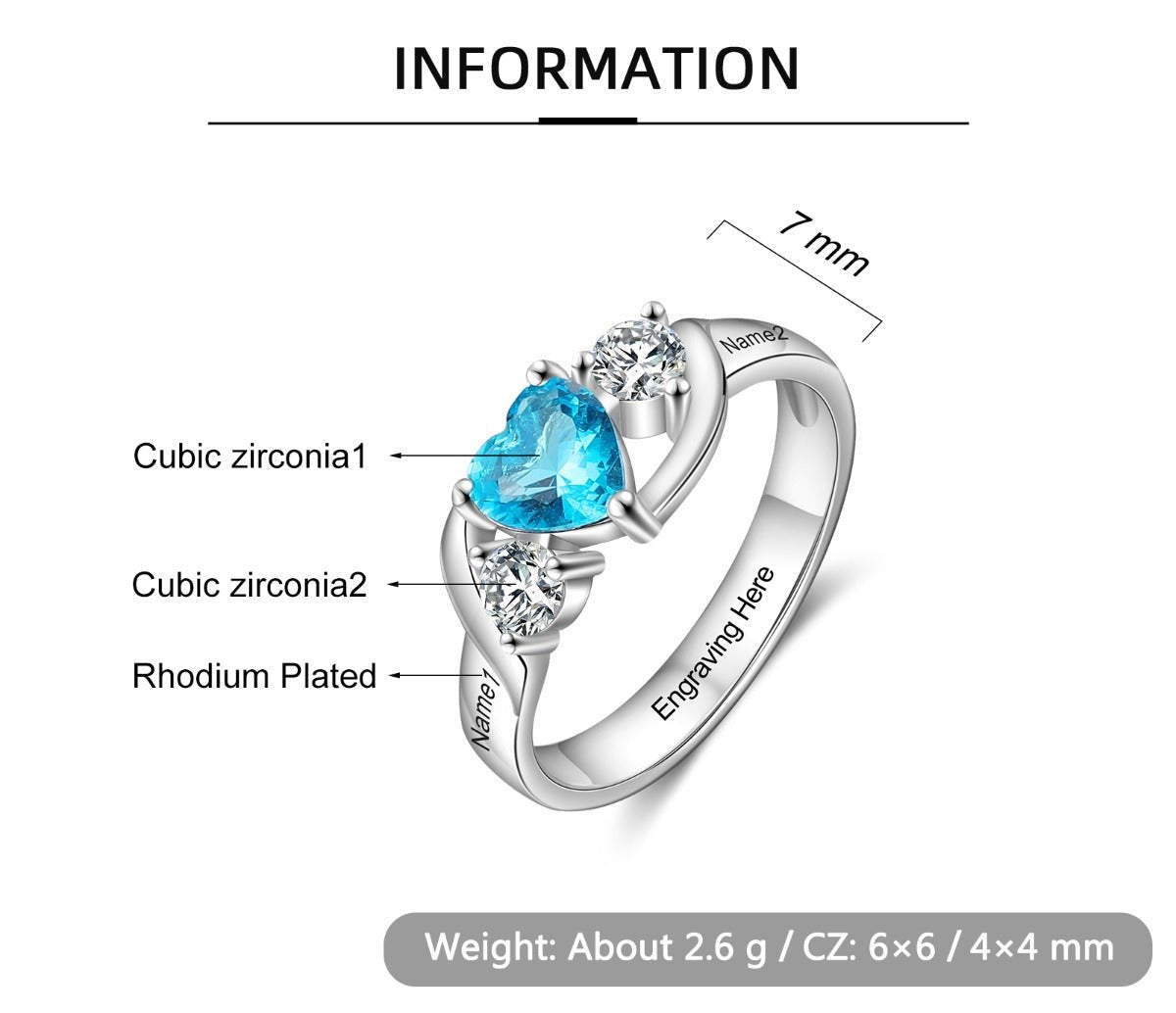Cherished Heart Birthstone Ring