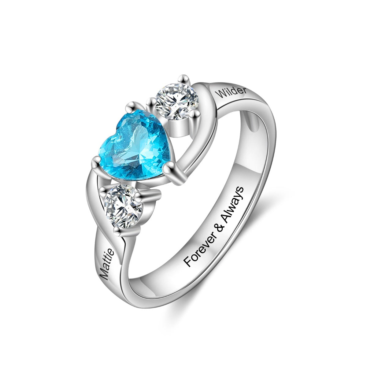 Cherished Heart Birthstone Ring